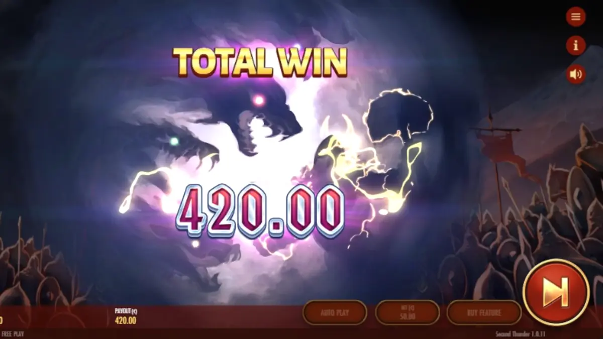 Pemandangan medan perang bersalju dalam slot Second Thunder